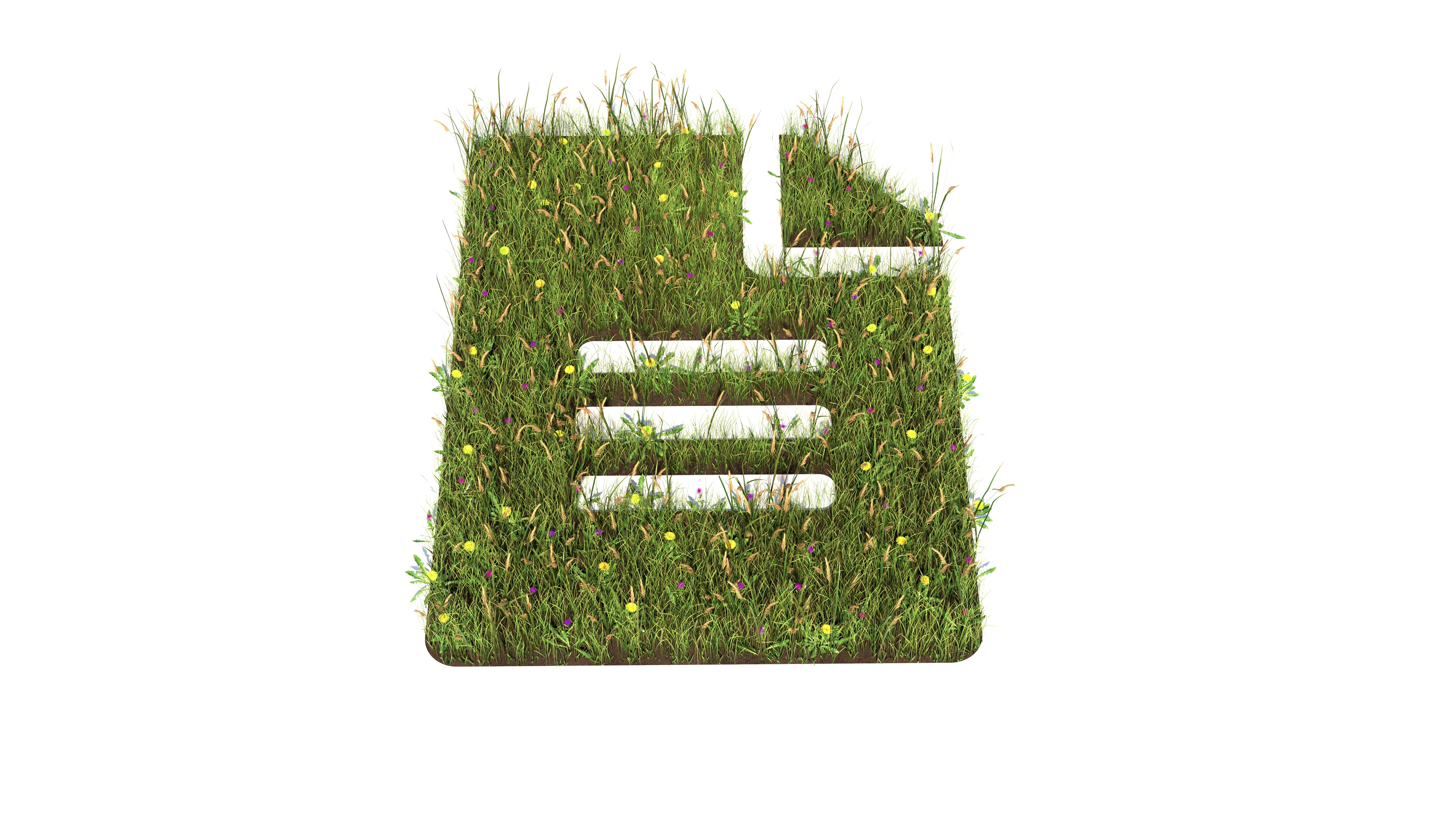 En symbol av ett dokument format av grönsaksgräs och blommor.